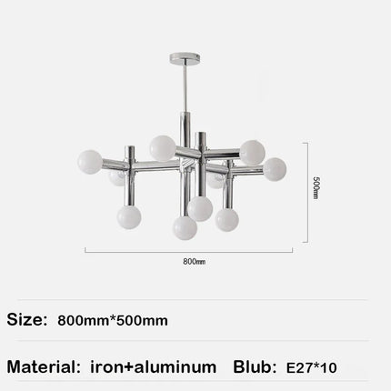 Lustre chrome au design artistique pour éclairage intérieur — LZ7D9X