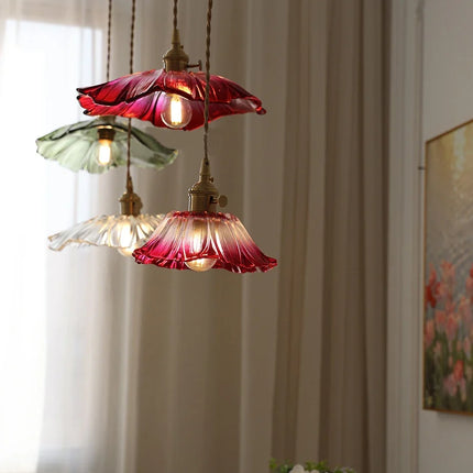 suspension en verre tournesol japonais design moderne décoratif