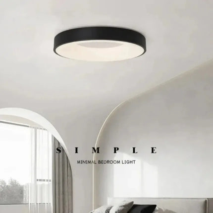 plafonnier led macaron moderne circulaire grain de bois réglable