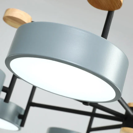 Lustre nordique en fer et bois acrylique pour décoration intérieure — LZ4P9XQ