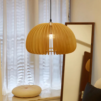 Lustre en bois style japonais rétro pour décoration créative — LZ4X9T