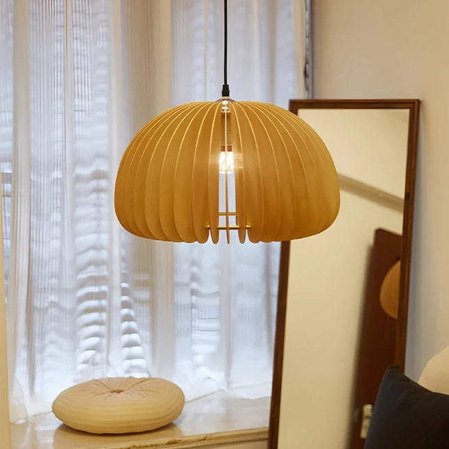 Lustre en bois style japonais rétro pour décoration créative — LZ4X9T
