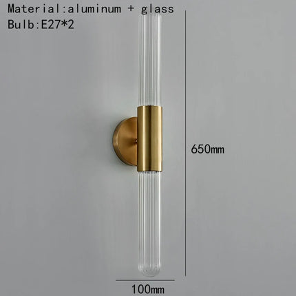 Applique murale LED minimaliste en métal et verre transparent — LZ4QJ7M