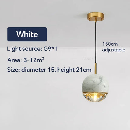 Suspension nordique en marbre et cuivre au design moderne — LZ4X9T