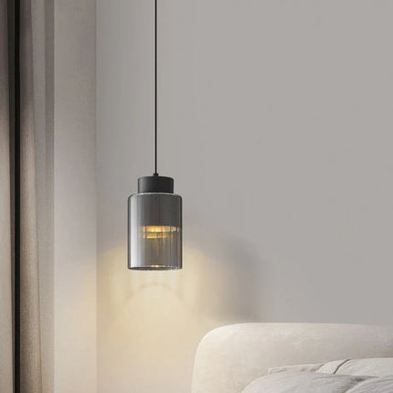 Lustre suspension moderne en verre transparent à fil réglable — LZ4X9P2