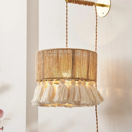 Applique murale tissée main en corde de chanvre style wabi-sabi — LZ4X9Q2F