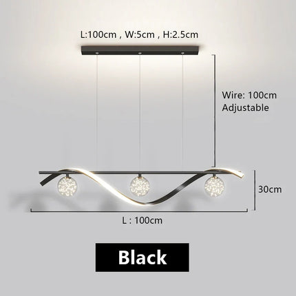 Lustre suspension boule en verre clair avec LED étoiles — LZ4X9P2