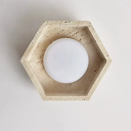 Plafonnier LED moderne en travertin pour intérieur élégant — LZ4X9P2