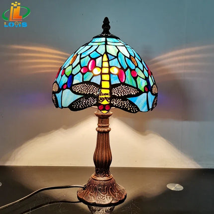 Lampe de chevet libellule en alliage émaillé style méditerranéen — LZ4X9T1