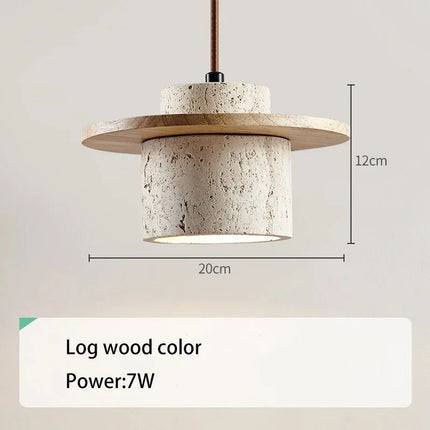 Suspension japonaise en bois et pierre pour décoration intérieure — LZ4X9T