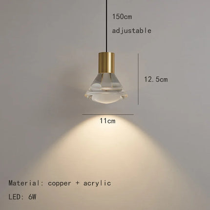 Suspension en acrylique transparent avec cordon naturel réglable — LZ4X9T