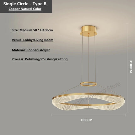 lustre suspendu en acrylique éclairage à led moderne