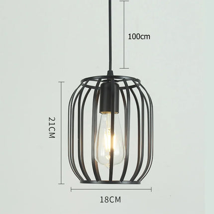 Suspension cage métallique au style industriel vintage — LZ4X9Q