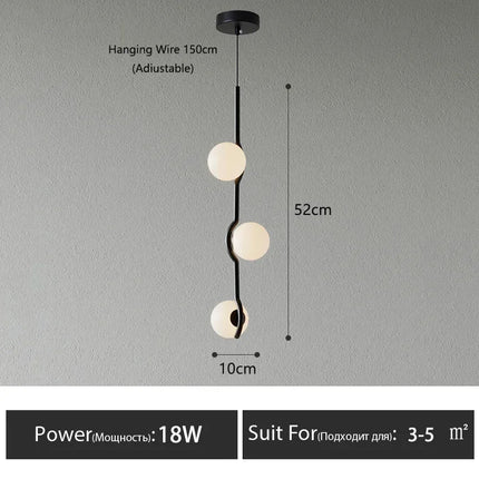 Lustre LED boule en verre style nordique pour intérieur — LZ4X9P2