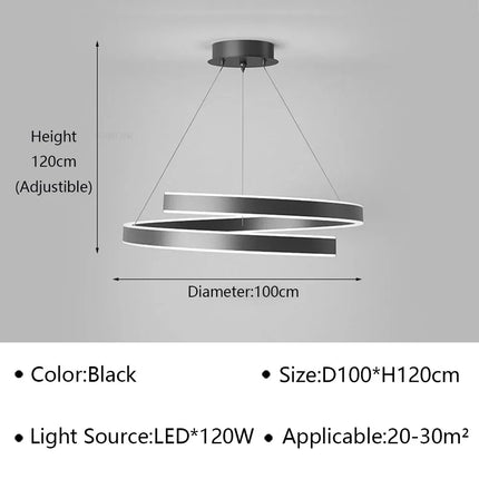 Lustre spirale LED pour décoration intérieure — LZ4X9Q2M