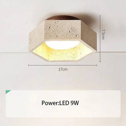 Plafonnier LED moderne en travertin pour intérieur élégant — LZ4X9P2