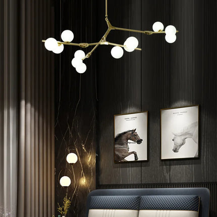 Lustre LED moderne suspension design branche d'arbre moléculaire — LZ4X9P2