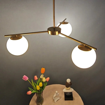 Lustre suspension nordique en verre laiteux pour intérieur — LZ4X9P