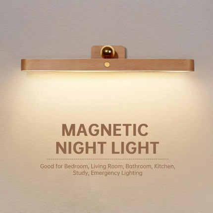 Applique murale LED magnétique en bois avec miroir et lumière de remplissage rechargeable — LZ4X9P