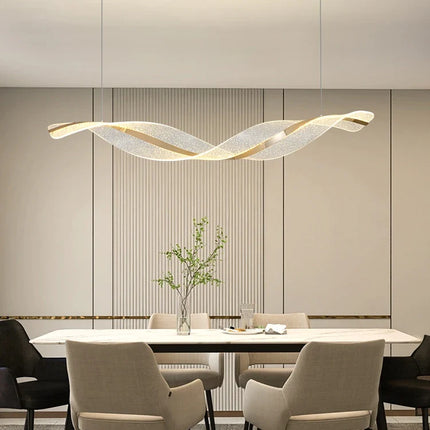 Lustre LED moderne style nordique forme vague pour salon et restaurant — LZ4X9T2