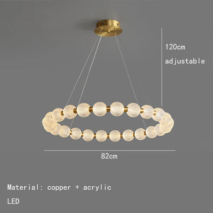 Suspension LED ronde en laiton, cuivre et aluminium décorative — LZ4M7Q2N
