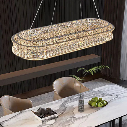 Lustre moderne en cristal clair avec intensité variable et cordon réglable — LZ7D9Q