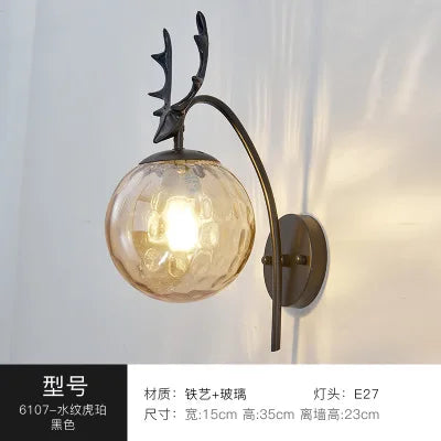 Applique murale nordique en fer et verre au design moderne — LZ4Q7D9