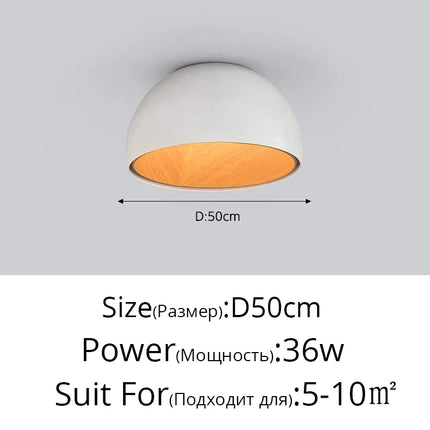 Lustre LED bois moderne grain naturel pour balcon et couloir — LZ4X9P2