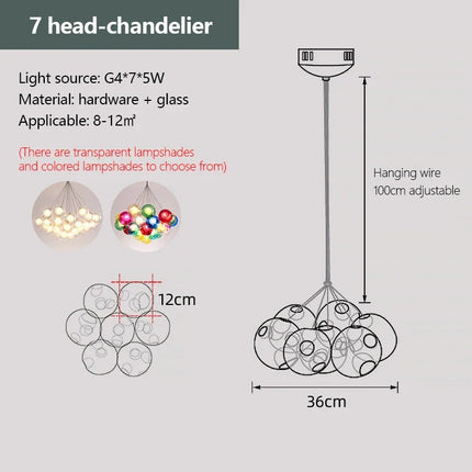 Lustre LED en verre à bulles pour magasins — LZ7XQ2