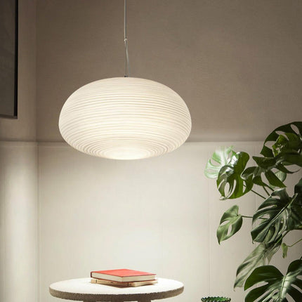 Suspension LED en verre blanc laiteux Caligari design — LZ4X9M