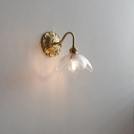 Applique murale LED en verre gris fumé et cuivre moderne — LZ4X9T2