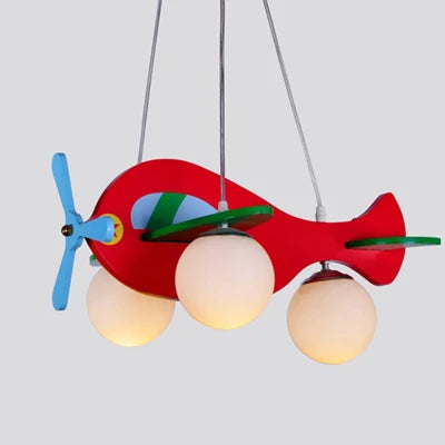 Suspension en bois et verre motif avion pour enfants — LZ4X9M