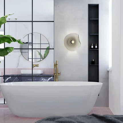 Applique murale ronde en verre gris élégant — LZ4F9T1