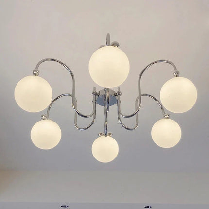 Lustre moderne en chrome avec suspension en verre transparent — LZ4X9B