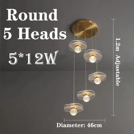 Suspension moderne en cristal forme feuille de lotus personnalisable — LZ4X9Q
