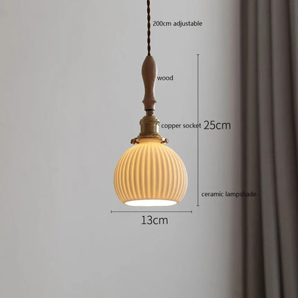 Suspension design papillon en céramique et bois — LZ4X9B