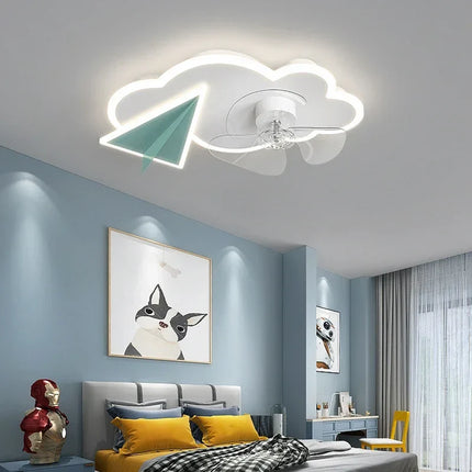 Plafonnier ventilateur avion avec lumière et télécommande pour enfants — LZ4X9T