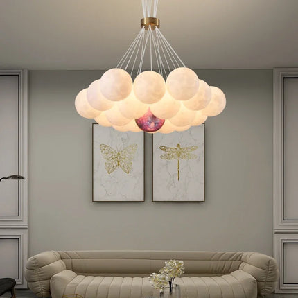Lustre LED suspension 3D forme lune bulle boule — LZ4X9M