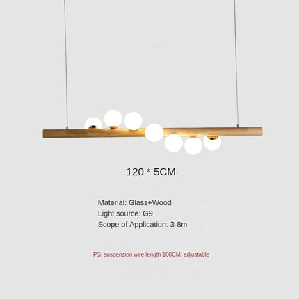 Suspension en bois et verre au design moderne pour restaurant — LZ4X9TQ
