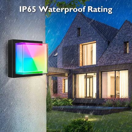 Applique murale LED extérieure Wi-Fi étanche double abat-jour aluminium et acrylique — LZ4F9X2