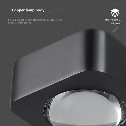 Applique murale carrée cuivre à double tête LED design luxe — LZ4X9M