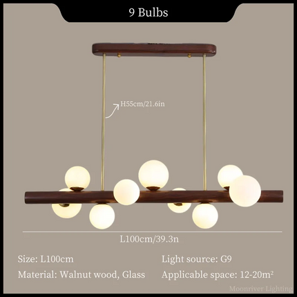 Suspension lustre en bois au design moderne minimaliste — LZ4XJ9