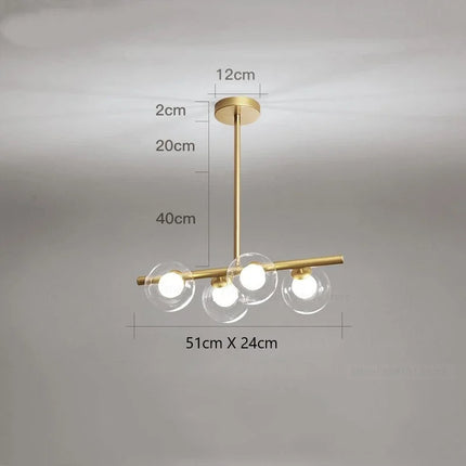 Lustre LED moderne avec billes en verre style nordique — LZ4P7XQ