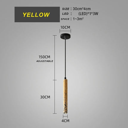 Lustre suspension design moderne en tube ciment pour intérieur — LZ4QJ7M