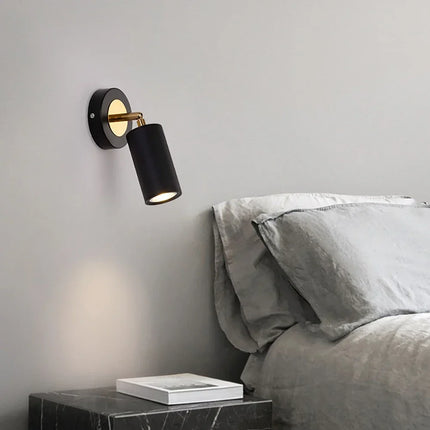 Applique murale noire et or rotative pour lecture et salon — LZ4X9T