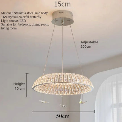 Suspension papillon en cristal pour décoration intérieure élégante — LZ4X9M