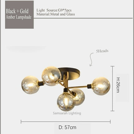 Plafonnier LED en verre au design contemporain pour intérieur — LZ4X9P