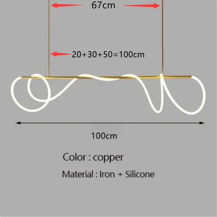 Lustre LED moderne à tuyau long minimaliste pour bar — LZ4P9XJ