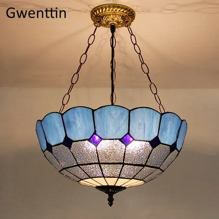 Suspension en verre teinté style Tiffany pour décoration intérieure — LZQ7M2