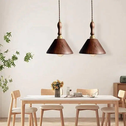 Lustre en bois massif style japonais pour intérieur raffiné — LZ3XQ9